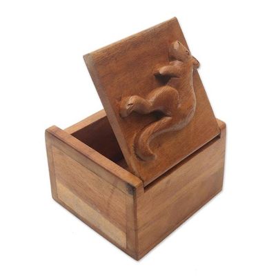 Alternate image for Decorative Wood Box with Kangaroo Hinged Lid Kangaroo