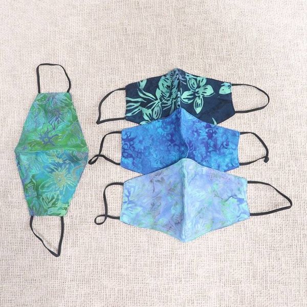 Alternate image for 4 Handmade Floral Batik 2-Layer Face Masks from Bali Island Blossoms