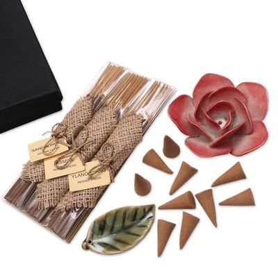 Alternate image for Boxed Aromatherapy Incense Gift Set Red Rose