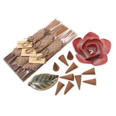 Alternate image for Boxed Aromatherapy Incense Gift Set Red Rose