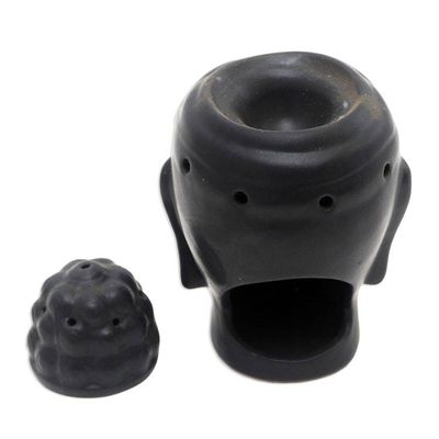 Alternate image for Hand Crafted Buddha Oil Warmer from Bali Buddha Head