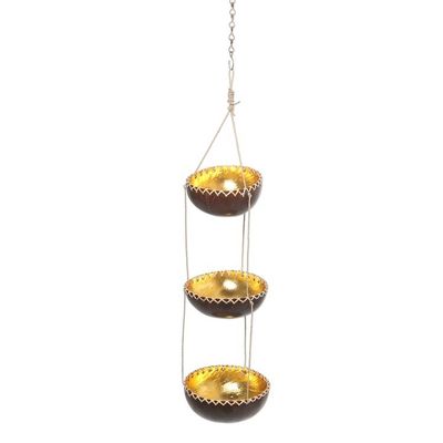 Alternate image for Tiered Hanging Coconut Shell Plant Pot Vertical Garden