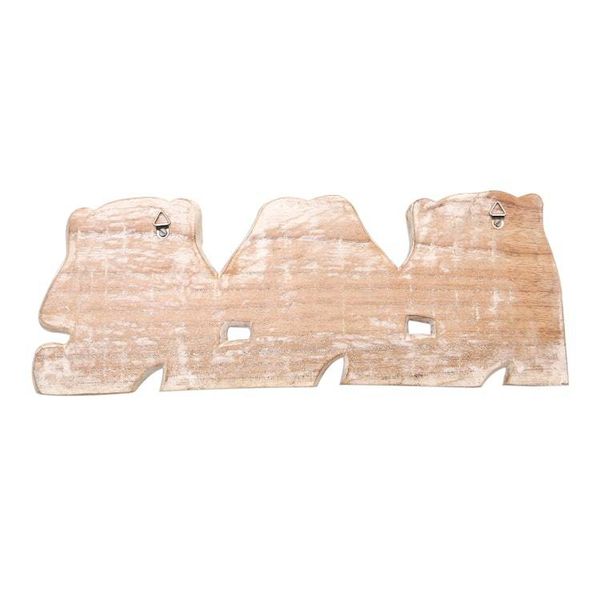 Alternate image for Whitewashed Wood Monkey Relief Panel from Bali Three Wise Monkeys
