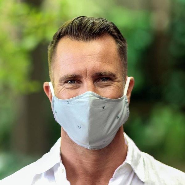 Alternate image for 3 Contoured Small Print Double Cotton Face Masks Discretion