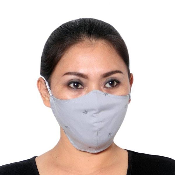 Alternate image for 3 Contoured Small Print Double Cotton Face Masks Discretion