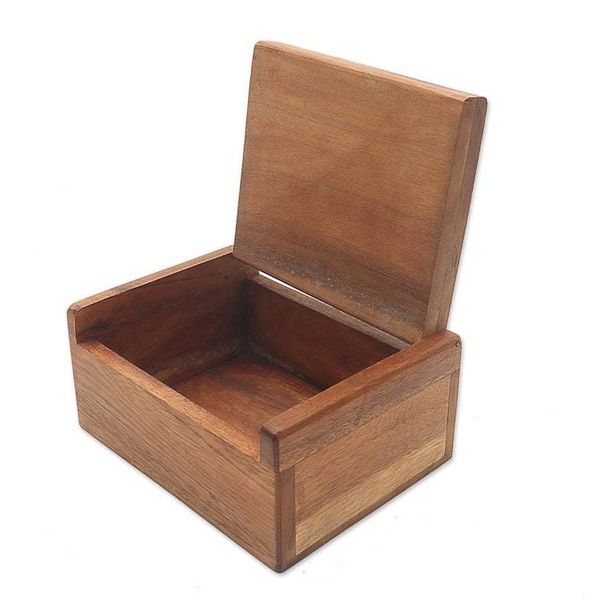 Alternate image for Hand Carved Decorative Wood Box with Jepun Flower Relief Ong-Kara