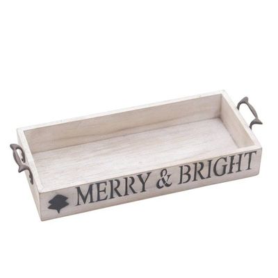 Alternate image for Inspirational Wood Decorative Tray with Handles from Java Merry and Bright