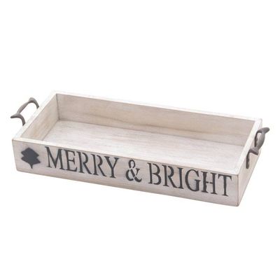 Alternate image for Inspirational Wood Decorative Tray with Handles from Java Merry and Bright
