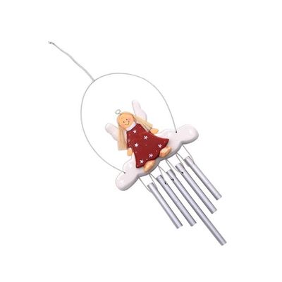Alternate image for Angel-Themed Wood Wind Chimes in Red from Bali Angel Tune in Red
