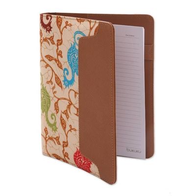 Alternate image for Handmade Faux Leather Planner in Brown from Indonesia Reef-Side Writer