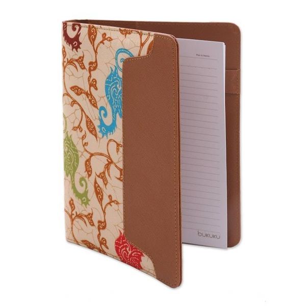 Alternate image for Handmade Faux Leather Planner in Brown from Indonesia Reef-Side Writer