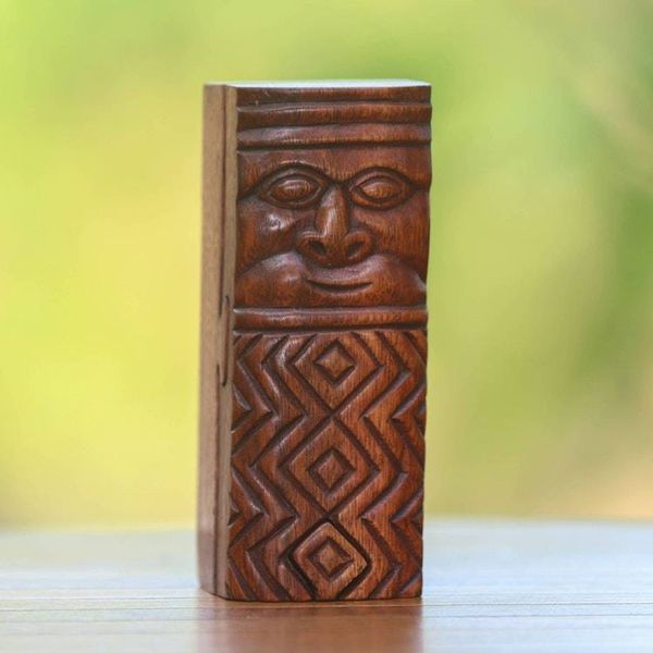Alternate image for Ethnic Suar Wood Puzzle Box from Bali Ethnic Tribe