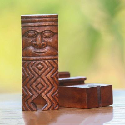 Alternate image for Ethnic Suar Wood Puzzle Box from Bali Ethnic Tribe