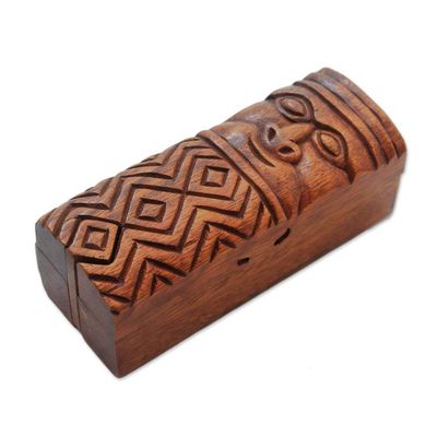 Alternate image for Ethnic Suar Wood Puzzle Box from Bali Ethnic Tribe