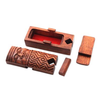 Alternate image for Ethnic Suar Wood Puzzle Box from Bali Ethnic Tribe