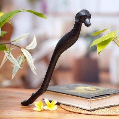 Alternate image for Black Dachshund Dog Paw Wood Back Scratcher from Bali Dachshund Delight in Black