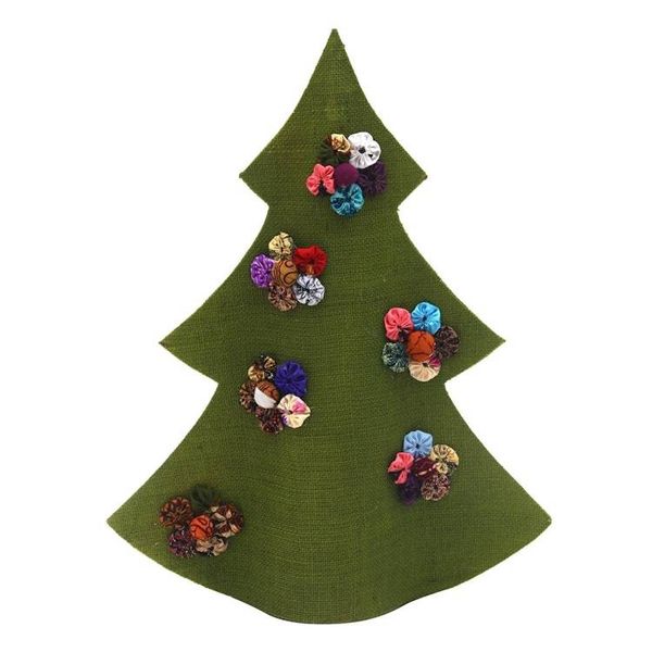 Alternate image for Handmade Green Batik Christmas Tree Decorative Sculpture Christmas in Batik in Green