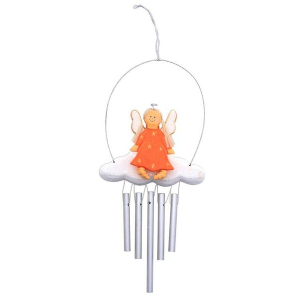 Alternate image for Angel-Themed Wood Wind Chime in Orange from Bali Angel Tune in Orange