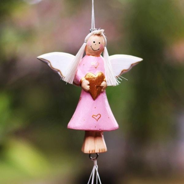 Alternate image for Wood and Aluminum Pink Angel Holiday Decorative Accent Angels Love in Pink