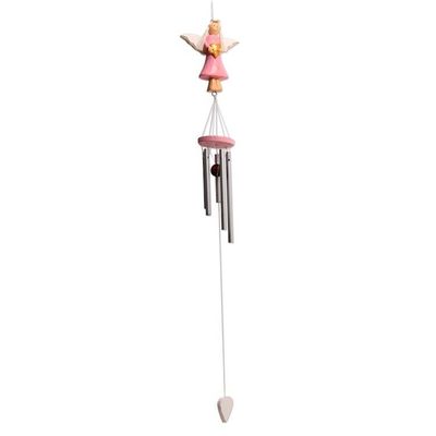 Alternate image for Wood and Aluminum Pink Angel Holiday Decorative Accent Angels Love in Pink