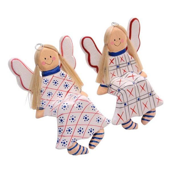 Alternate image for Wood Angel Decorative Accents from Bali Pair Sitting Angels