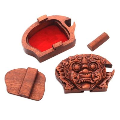 Alternate image for Bhoma Suar Wood Puzzle Box from Bali Bhoma Protector