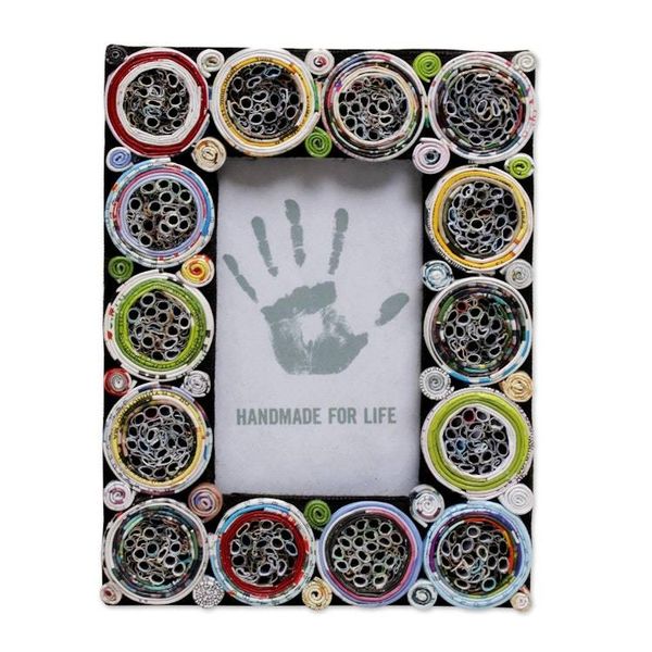 Alternate image for 3x5 Recycled Paper Circle Motif Photo Frame from Bali Memory Circles