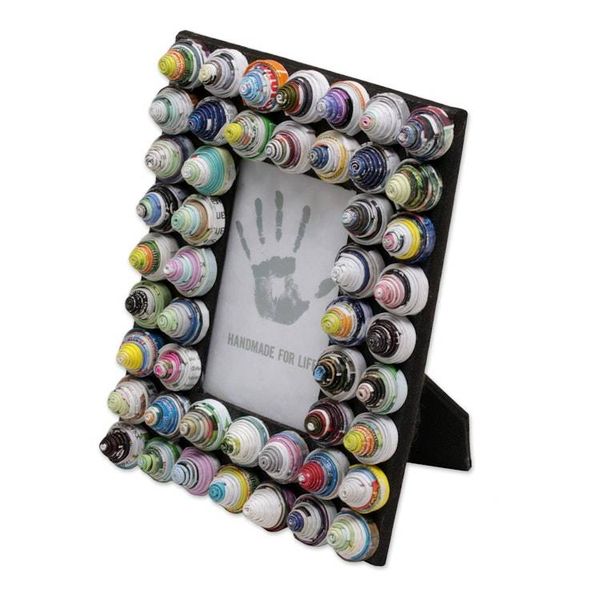 Alternate image for 3x5 Recycled Paper Photo Frame with Circle Motifs Colorful Shrines