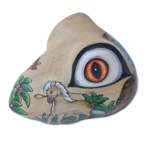 Alternate image for Hand Painted Frog Shaped Crocodile Wood Animal Jewelry Box Wilderness Frog