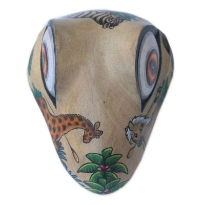 Alternate image for Hand Painted Frog Shaped Crocodile Wood Animal Jewelry Box Wilderness Frog