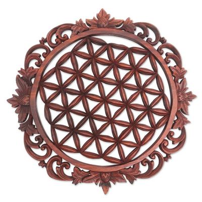Alternate image for Hand Carved Suar Wood Wall Relief Panel from Bali Love of Bali