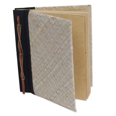 Alternate image for Pandan Leaf Woven Journal with 100 Rice Straw Pages Weaver Wonder