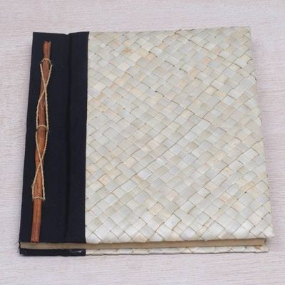Alternate image for Pandan Leaf Woven Journal with 100 Rice Straw Pages Weaver Wonder