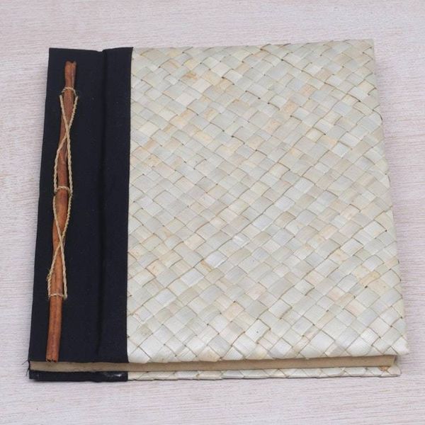 Alternate image for Pandan Leaf Woven Journal with 100 Rice Straw Pages Weaver Wonder