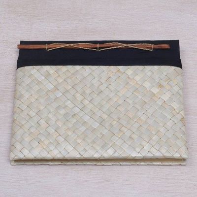 Alternate image for Pandan Leaf Woven Journal with 100 Rice Straw Pages Weaver Wonder