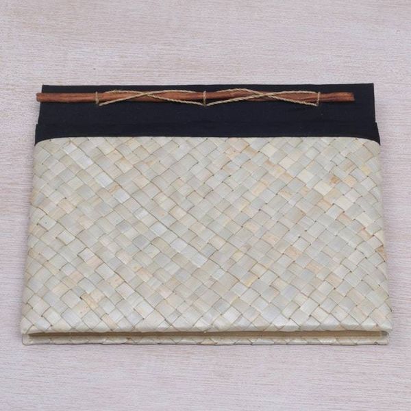 Alternate image for Pandan Leaf Woven Journal with 100 Rice Straw Pages Weaver Wonder