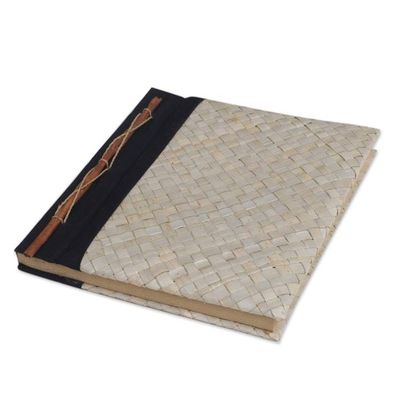 Alternate image for Pandan Leaf Woven Journal with 100 Rice Straw Pages Weaver Wonder