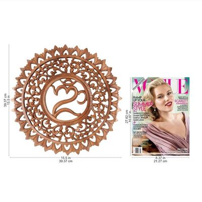 Alternate image for Hand Carved Suar Wood Wall Panel by Indonesia Artisan Omkara Altar