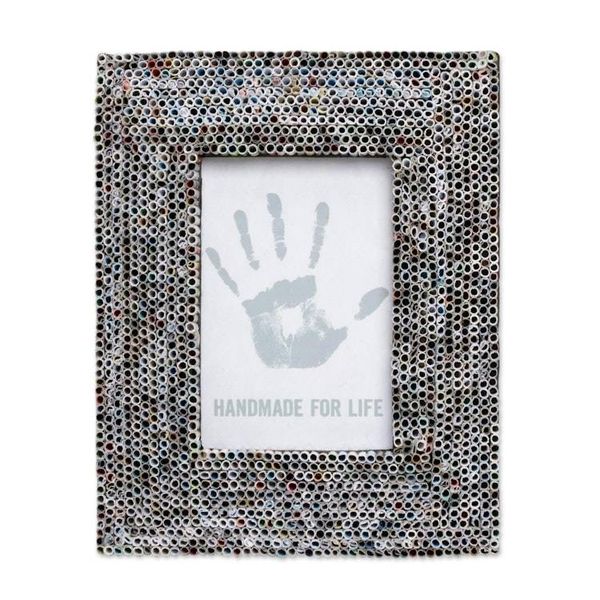 Alternate image for 4x6 Recycled Paper Multicolored Photo Frame from Bali Straw Memories