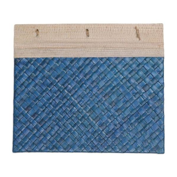 Alternate image for Artisan Hand-woven Pandan Leaf Journal in Blue from Bali Happy Weaver in Blue