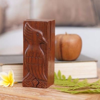 Alternate image for Artisan Crafted Bird Theme Wood Puzzle Box from Bali Bali Mynah