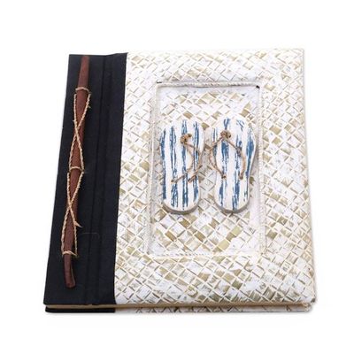 Alternate image for 50-page Journal with Natural Fiber Cover and Rice Paper The Path Is Blue