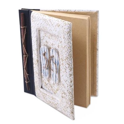 Alternate image for 50-page Journal with Natural Fiber Cover and Rice Paper The Path Is Blue