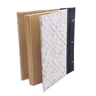 Alternate image for 50-page Journal with Natural Fiber Cover and Rice Paper The Path Is Blue
