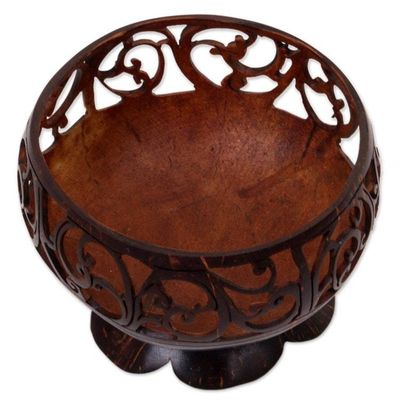 Alternate image for Hand Made Coconut Shell Catchall Spiral from Indonesia Spiral Vine