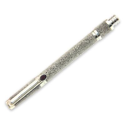 Alternate image for Handmade Sterling Silver 925 and Garnet Ballpoint Pen Sand and Sea