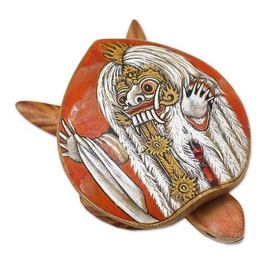 Alternate image for Turtle Shape Hand Painted Decorative Box from Bali Rangda Turtle