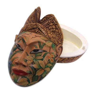 Alternate image for Wood jewelry box Flower Man of Bali