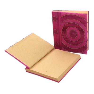 Alternate image for Pink Handmade Natural Fiber Notebooks Pair Hypnotic Rose