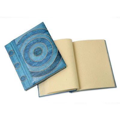 Alternate image for Handmade Natural Fiber Journals Pair Hypnotic Blue
